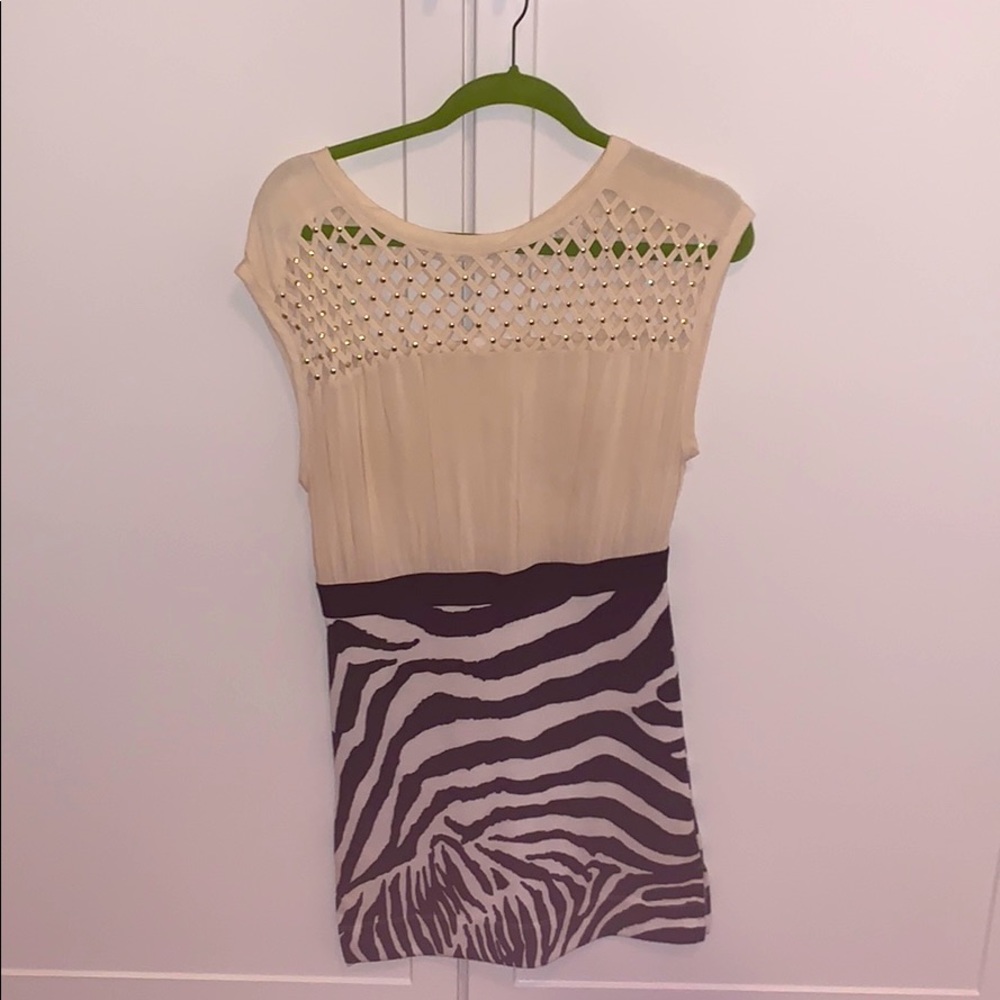 Free People lattice top zebra mini dress